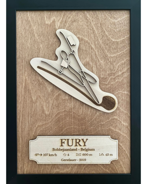 Cadre en bois Becoastr représentant le tracé de Fury.