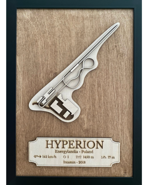 Cadre en bois Becoastr représentant le tracé d'Hyperion.